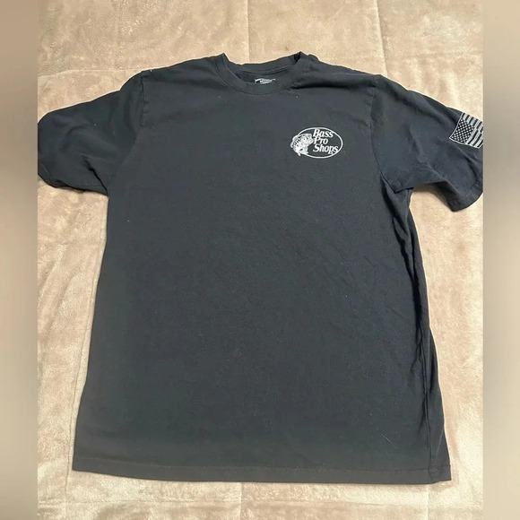 Bass Pro Shop America’s Hero’s T-shirt Size Medium Black Tee Police Fire - Picture 1 of 6